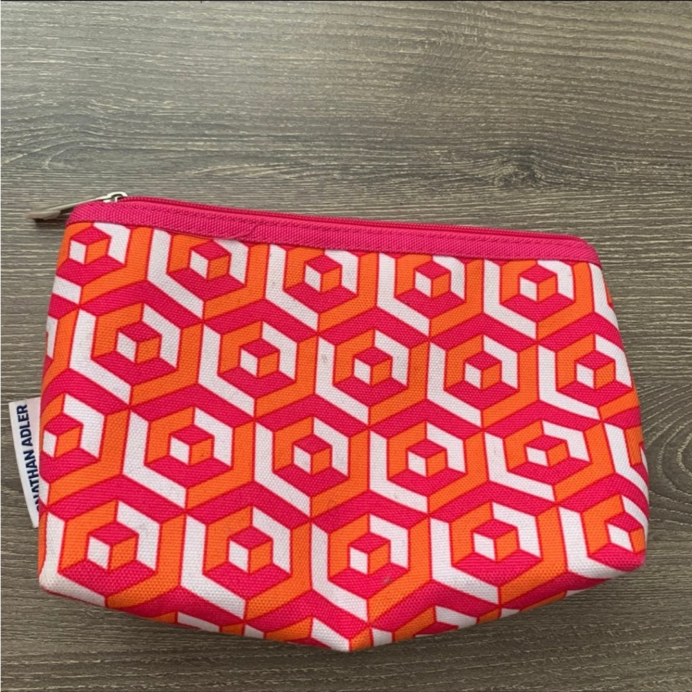 Clinique Jonathan Adler Makeup Bag Geo Pink Orange